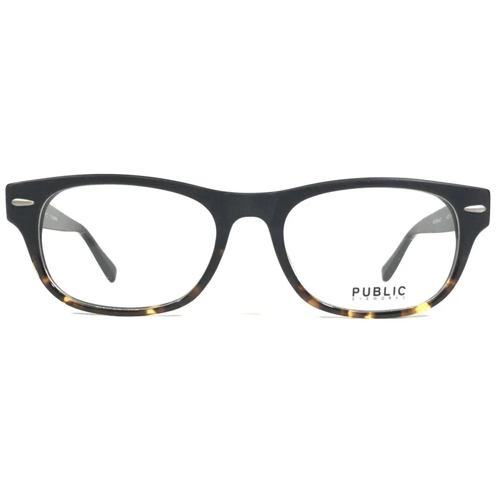 Public Eyeworks Eyeglasses Frames VENTURA-C01 Black Tortoise Rectangle 54-19-145